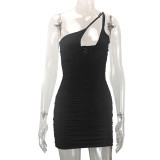 Women Summer Bodycon Sexy Suspender Slash Shoulder Dress