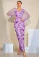 Long Sleeve V Neck Sexy Hollow Sequin Formal Party Evening Dress Bridesmaid Dress