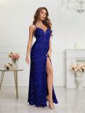 Women Formal Party v-neck sequined evening dress