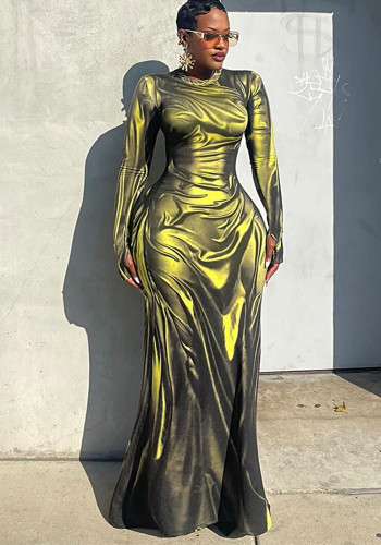Women Fall Style Street 3D Printed Dress