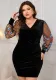 Women autumn embroidered v-neck sexy bodycon dress