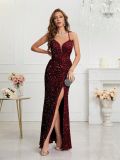 Women Formal Party v-neck sequined evening dress