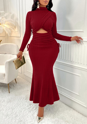 Women autumn Round Neck dress