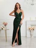 Women Formal Party v-neck sequined evening dress