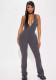 Women Women Casual Fitness Wear Hollow Backless Sports Yoga Jumpsuit Hooded