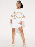 Women Round Neck Casual Sequin Short Sleeve Maxi Dress