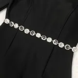 Sexy Fashion Slim Long Sleeve Bandage Beaded Women's Short Dress