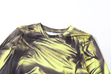 Women Fall Style Street 3D Printed Dress