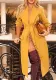Women's Autumn Winter Fashion Solid Color Belt Big Swing Windbreaker Coat