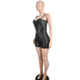 Women Solid Strapless Beaded Jumpsuit
