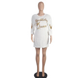 Women Round Neck Casual Sequin Short Sleeve Maxi Dress