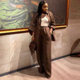 Summer Casual African Women's Three-Quarter Sleeve Shirt Top Pants Two-Piece Set