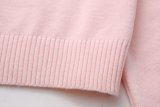 Women Loose-Cut Winter Pink Round Neck Casual Sweater