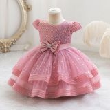 Sequined Bow Children's Dress Princess Dress Baby Girl Dress