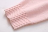 Women Loose-Cut Winter Pink Round Neck Casual Sweater