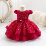 Sequined Bow Children's Dress Princess Dress Baby Girl Dress