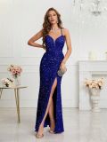 Women Formal Party v-neck sequined evening dress
