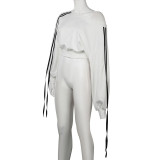 Fashion Casual Autumn Winter Sports Two-Piece Pullover Top High Waist Loose Trousers Set