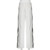 Fashion Casual Autumn Winter Sports Two-Piece Pullover Top High Waist Loose Trousers Set