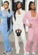 Women's Fashion Solid Color Pocket Zipper High Collar Jacket Casual Jumpsuit Sports Two-Piece Set