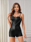 Women Solid Strapless Beaded Jumpsuit