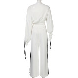 Fashion Casual Autumn Winter Sports Two-Piece Pullover Top High Waist Loose Trousers Set