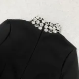 Sexy Fashion Slim Long Sleeve Bandage Beaded Women's Short Dress