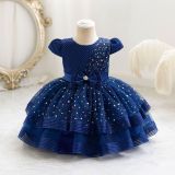 Sequined Bow Children's Dress Princess Dress Baby Girl Dress