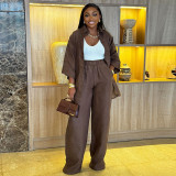 Summer Casual African Women's Three-Quarter Sleeve Shirt Top Pants Two-Piece Set