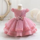 Sequined Bow Children's Dress Princess Dress Baby Girl Dress