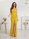 Women Formal Party v-neck sequined evening dress