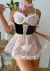 Women White and Black Lace Dress Sexy Lingerie