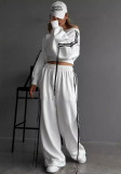 Fashion Casual Autumn Winter Sports Two-Piece Pullover Top High Waist Loose Trousers Set