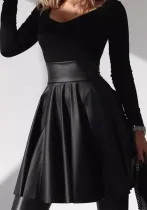 Women Pu Leather Skirt