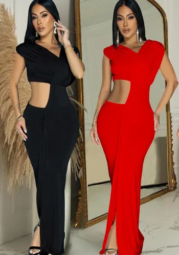 Women Solid Sleeveless V Neck Dress（customized,MOQ 6pcs/size/color,process time 7-10 days）