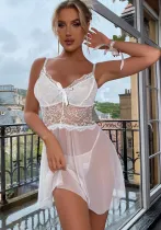 Women White Lace Dress Sexy Lingerie