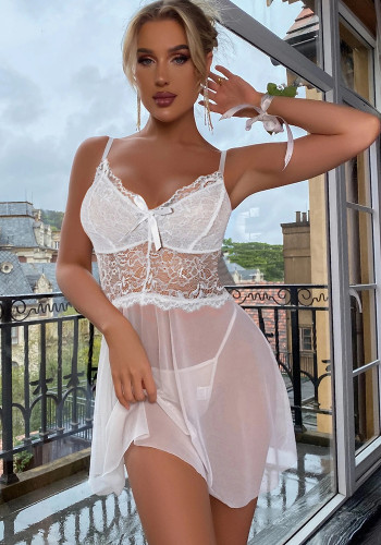 Women White Lace Dress Sexy Lingerie