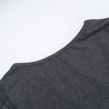 Autumn Solid Color Square Neck Long Sleeve Slim Women Long Dress