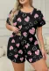 Heart Print Plus Size Home Clothes Short Sleeve Two Piece Shorts Set Summer Two-Piece Women's Clothes