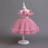 Girls' Birthday Flower Dress Trendy Children's Performance Tutu Dress