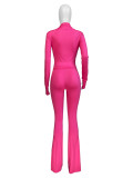 Sports Casual Women's Sexy Tight Fitting Long Sleeve Top Micro Bell Pants Two-Piece Set