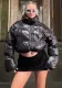 Autumn Winter Street Short Cotton-Padded Jacket Stand Collar Casual Zipper Coat