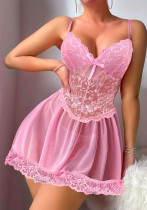 Women Pink Dress Sexy Lingerie