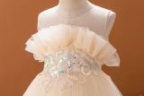 Girls' Birthday Princess Dress 8-12 Years Old Children's Sleeveless Sequin Trendy Flower Girl Dress