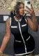 Elegant Sexy Dress Knitting Skirt Pearl Button Sleeveless Sexy Dress