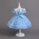 Girls' Birthday Flower Dress Trendy Children's Performance Tutu Dress