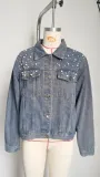 Women Washed Crop Long Sleeve Denim Jacket