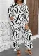 Plus Size Women Fall Casual Round Neck Top and Pant Two Piece Set