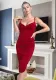 Women Sexy Backless Suspender Dress V-neck Bodycon Dress