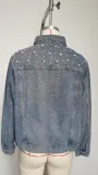 Women Washed Crop Long Sleeve Denim Jacket